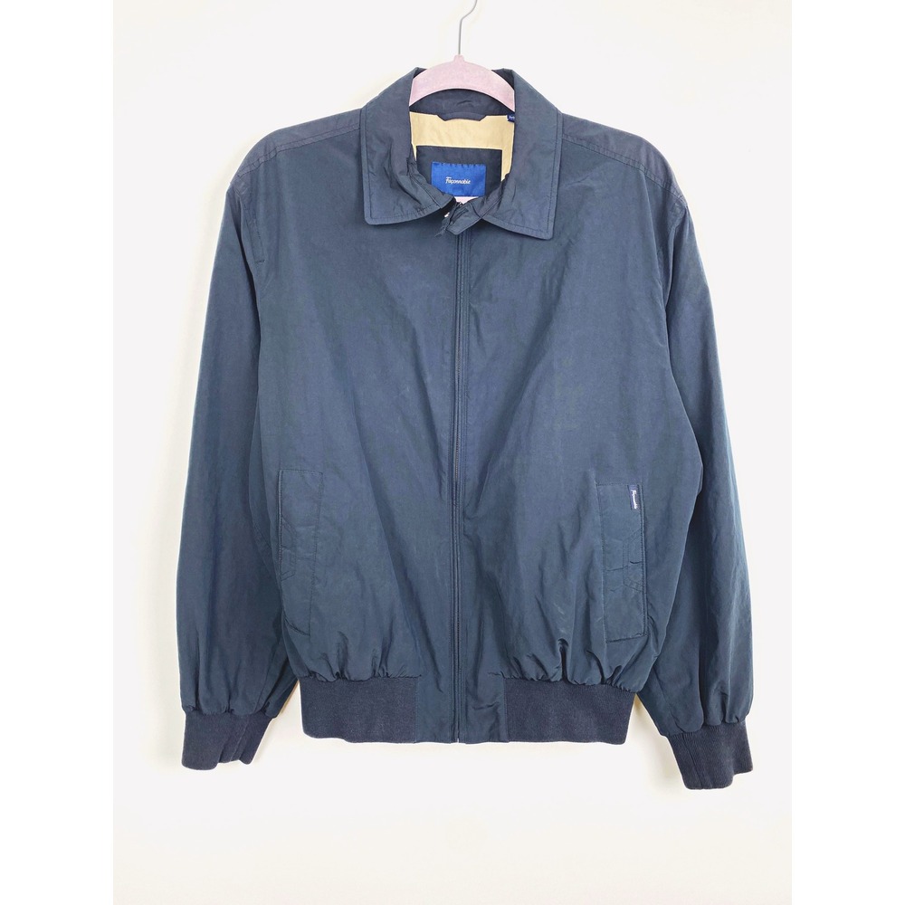 Men's Faconnable Navy Harrington Bomber Jacket Small
